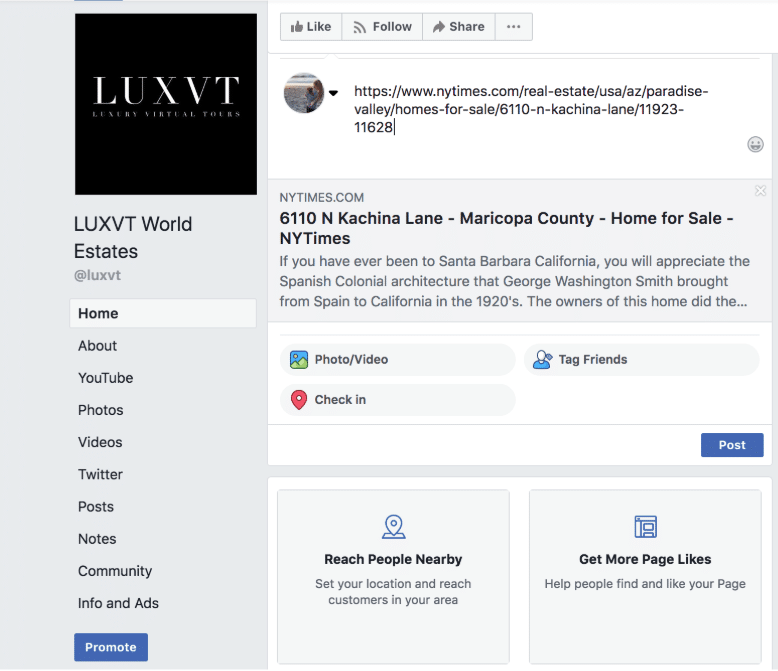 LUXVT World Estates Facebook