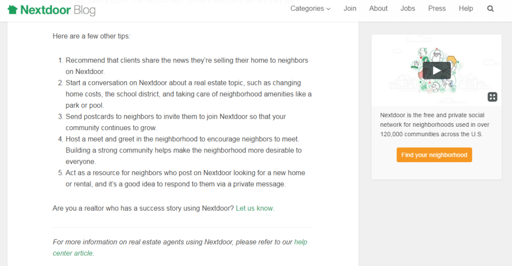 Nextdoor Blog - More Tips